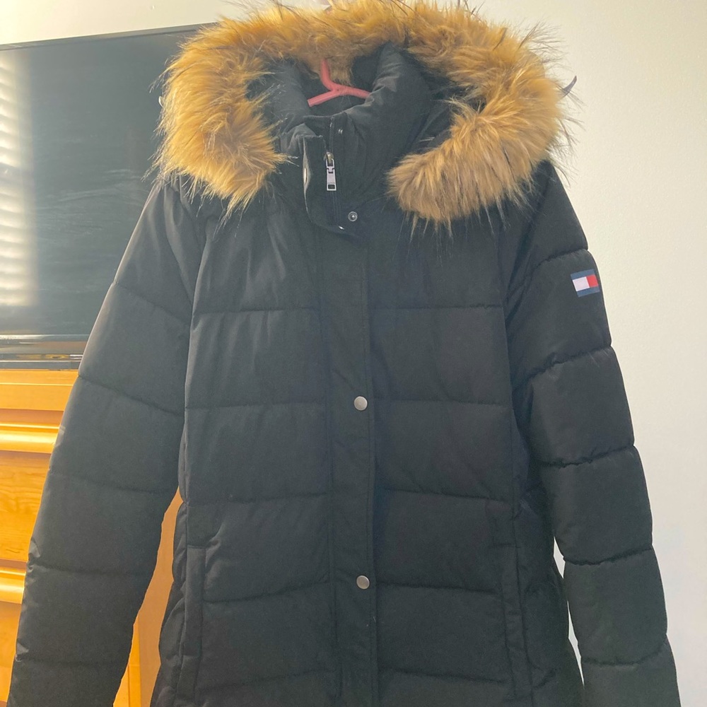 Tommy Hilfiger Black Coat Size Large